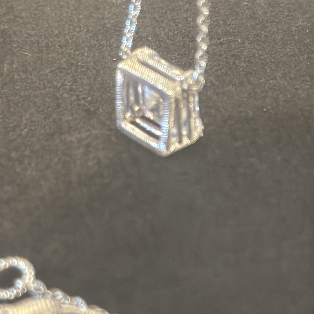 Judith Ripka 925 Necklace with Square Pendant - Picture 9 of 17